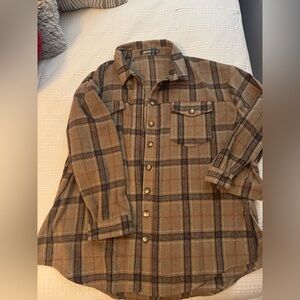Missguided Brown Plaid Shacket